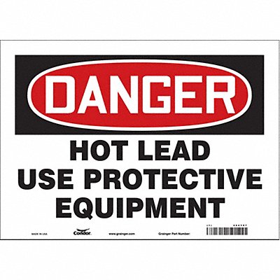 CONDOR 464Y97 Safety Sign 10 in x 14 in Vinyl