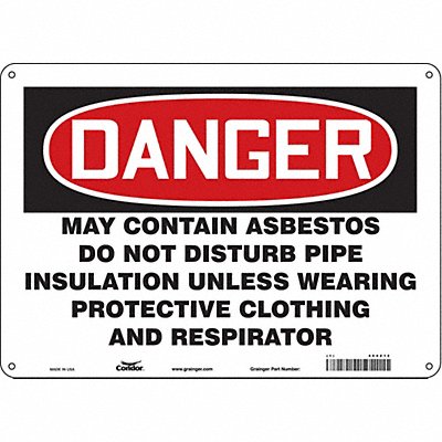 CONDOR 464Z12 Safety Sign 10 inx14 in Aluminum
