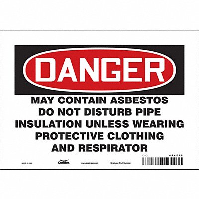 CONDOR 464Z15 Safety Sign 7 inx10 in Vinyl