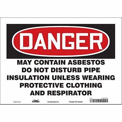 CONDOR 464Z16 Safety Sign 10 in x 14 in Vinyl
