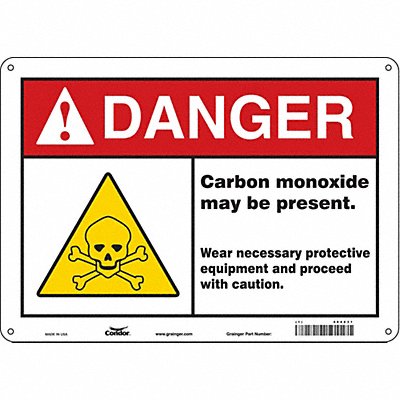CONDOR 464Z31 Safety Sign 10 in x 14 in Aluminum