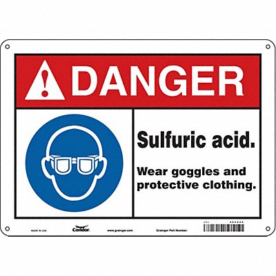 CONDOR 464Z49 Safety Sign 10 in x 14 in Aluminum