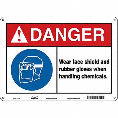 CONDOR 464Z57 Safety Sign 10 in x 14 in Polyethylene