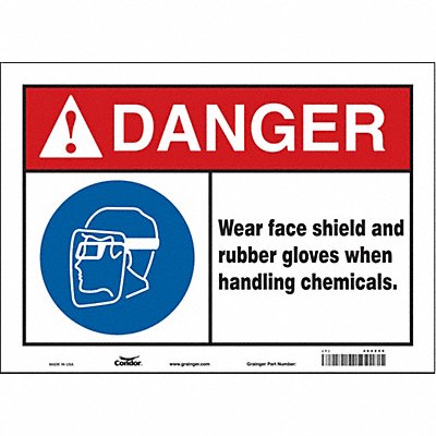 CONDOR 464Z59 Safety Sign 10 in x 14 in Vinyl