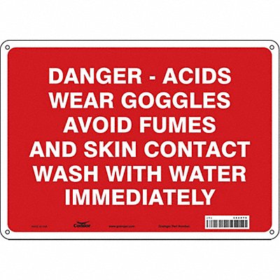 CONDOR 464Z79 Safety Sign 10 inx14 in Aluminum