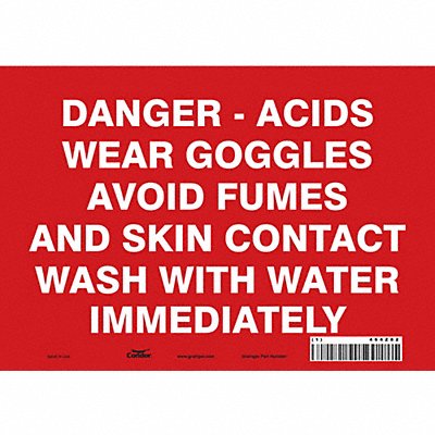 CONDOR 464Z82 Safety Sign 7 in x 10 in Vinyl