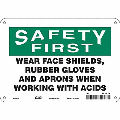 CONDOR 464Z84 Safety Sign 7 in x 10 in Aluminum