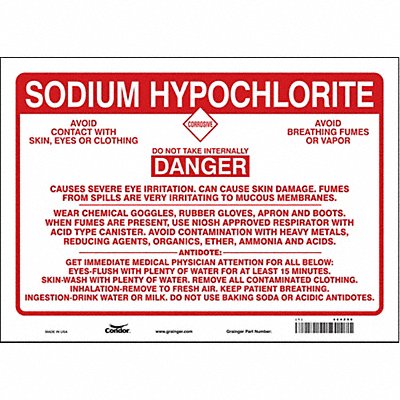 CONDOR 464Z96 Safety Sign 10 inx14 in Vinyl
