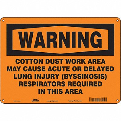 CONDOR 465A15 Safety Sign 10 in x 14 in Polyethylene