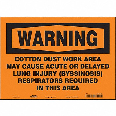 CONDOR 465A17 Safety Sign 10 in x 14 in Vinyl