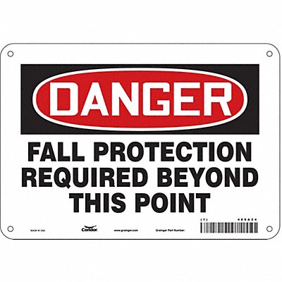 CONDOR 465A24 J7712 Safety Sign 7 in x 10 in Aluminum