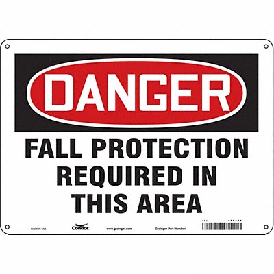CONDOR 465A39 Safety Sign 10 inx14 in Aluminum
