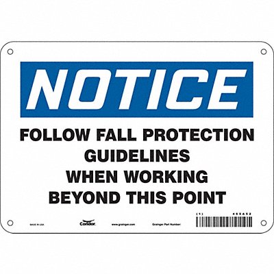 CONDOR 465A52 Safety Sign 7 inx10 in Polyethylene