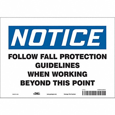 CONDOR 465A55 Safety Sign 7 in x 10 in Vinyl