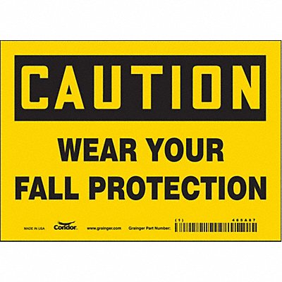 CONDOR 465A87 Safety Sign 5 in x 7 in Vinyl