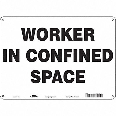CONDOR 465G06 Safety Sign 10 in x 14 in Polyethylene