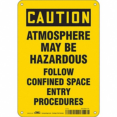 CONDOR 465G17 Safety Sign 10 in x 7 in Aluminum