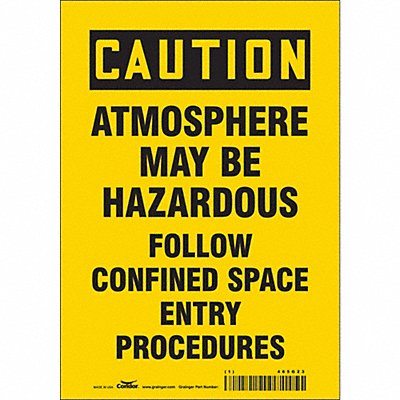 CONDOR 465G23 Safety Sign 10 inx7 in Vinyl