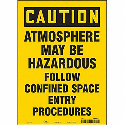 CONDOR 465G24 Safety Sign 14 in x 10 in Vinyl