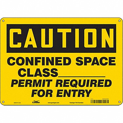 CONDOR 465G26 Safety Sign 10 inx14 in Aluminum