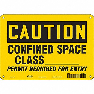 CONDOR 465G33 Safety Sign 7 in x 10 in Aluminum