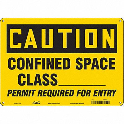 CONDOR 465G34 Safety Sign 10 in x 14 in Aluminum