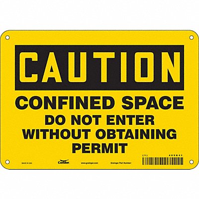 CONDOR 465G41 Safety Sign 7 in x 10 in Aluminum