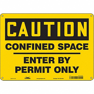 CONDOR 465G50 Safety Sign 10 inx14 in Aluminum