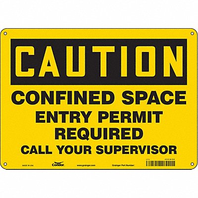 CONDOR 465G58 Safety Sign 10 inx14 in Aluminum