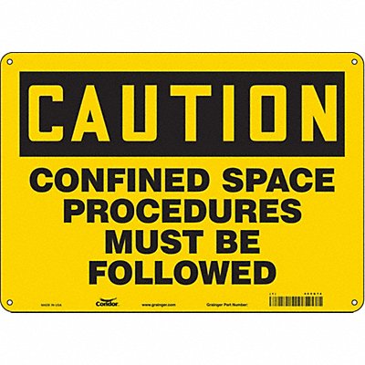 CONDOR 465G74 Safety Sign 10 in x 14 in Aluminum
