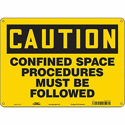 CONDOR 465G78 Safety Sign 10 inx14 in Polyethylene