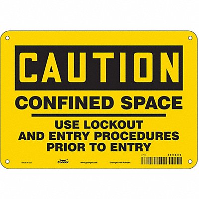 CONDOR 465G89 Safety Sign 7 in x 10 in Aluminum