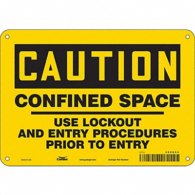 CONDOR 465G93 Safety Sign 7 in x 10 in Polyethylene