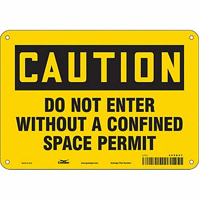 CONDOR 465G97 Safety Sign 7 in x 10 in Aluminum