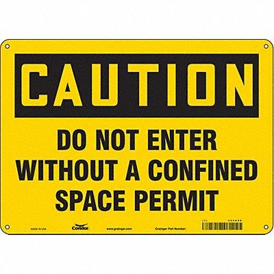 CONDOR 465G98 Safety Sign 10 in x 14 in Aluminum
