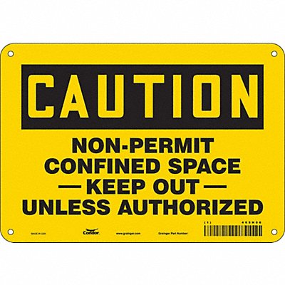 CONDOR 465H06 J8712 Safety Sign 7 in x 10 in Aluminum