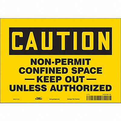 CONDOR 465H12 J8712 Safety Sign 7 inx10 in Vinyl