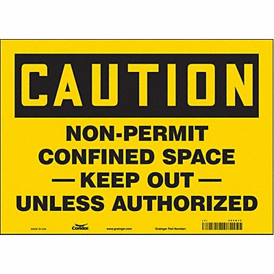 CONDOR 465H13 J8712 Safety Sign 10 in x 14 in Vinyl