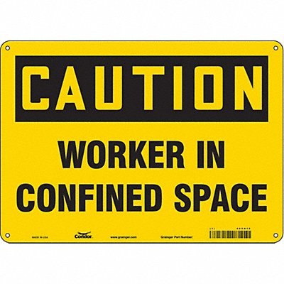 CONDOR 465H15 J8713 Safety Sign 10 in x 14 in Aluminum