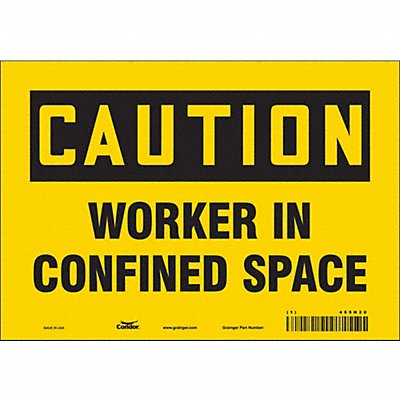 CONDOR 465H20 J8713 Safety Sign 7 in x 10 in Vinyl