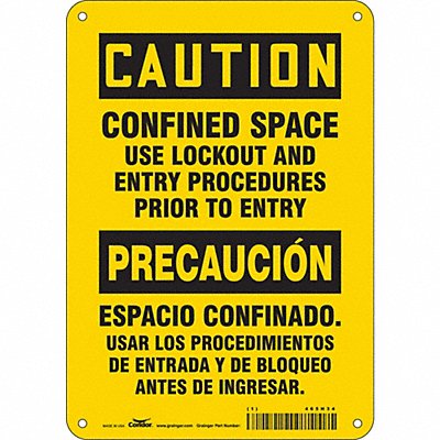 CONDOR 465H34 Safety Sign 7 inx10 in Polyethylene