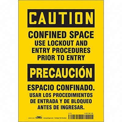 CONDOR 465H36 Safety Sign 7 inx10 in Vinyl