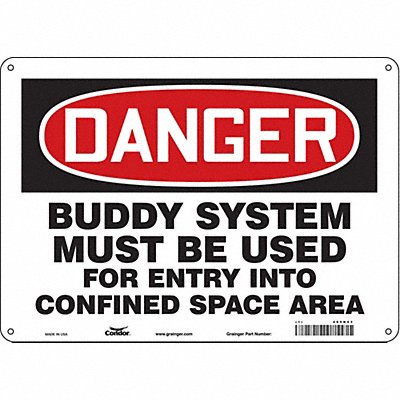 CONDOR 465H43 Safety Sign 10 inx14 in Polyethylene