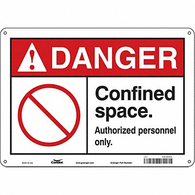 CONDOR 465H59 Safety Sign 10 inx14 in Polyethylene