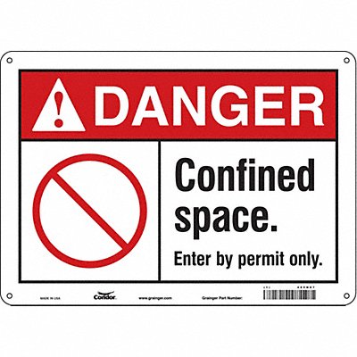 CONDOR 465H67 J8721 Safety Sign 10 inx14 in Polyethylene