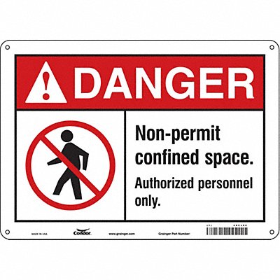 CONDOR 465J06 Safety Sign 10 in x 14 in Aluminum