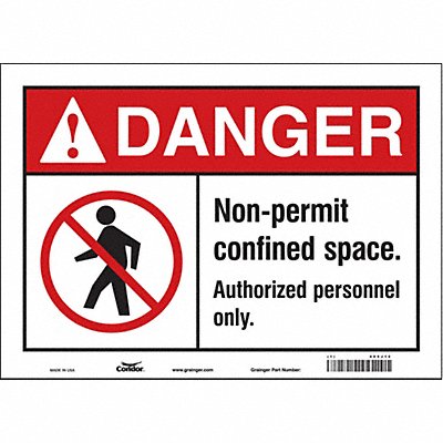 CONDOR 465J12 Safety Sign 10 inx14 in Vinyl