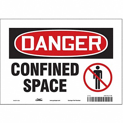 CONDOR 465J19 Safety Sign 7 inx10 in Vinyl