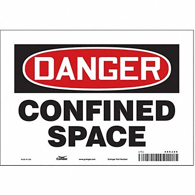 CONDOR 465J29 Safety Sign 7 inx10 in Vinyl