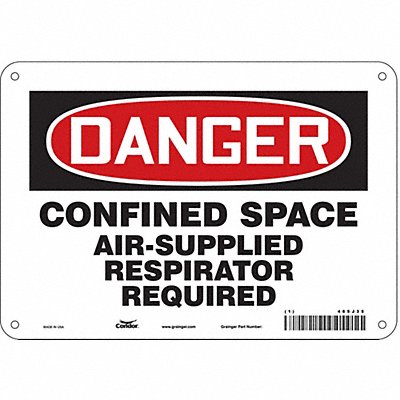 CONDOR 465J35 Safety Sign 7 inx10 in Polyethylene